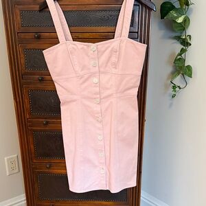 INTERMIX Pink Button-Front Mini Dress